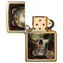 Bricheta din metal gravata de culoare gold Zippo Anne Stokes Steampunk Skull