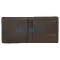 Portofel Zippo confectionat din material textil de culoare maro