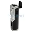 Bricheta cu 3 arzatoare Ronson Chinook Black cu punch pentru trabuc