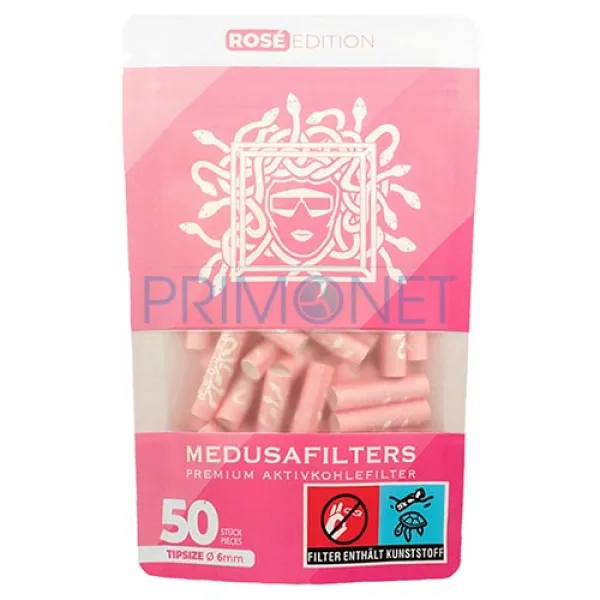 Filtre Tigari Medusa Rose Slim Carbon 6/25 (50)