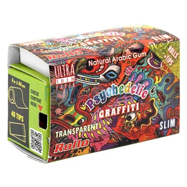 Foite Rollo Slim Blue (Psycheelic) Rola 4M + Filter Tips