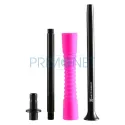 Set furtun pentru narghilea din silicon cu mustiuc din aluminiu marca Kaya Pink