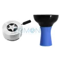 Narghilea de culaore albastra Kaya Caro Blue cu inaltimea de 58 CM
