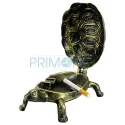 Scrumiera metalica Turtle cu capac de culoare gold