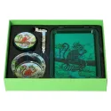 Set cadou pipa si grinder Dream 13 Smokers Green cu accesorii pentru fumat