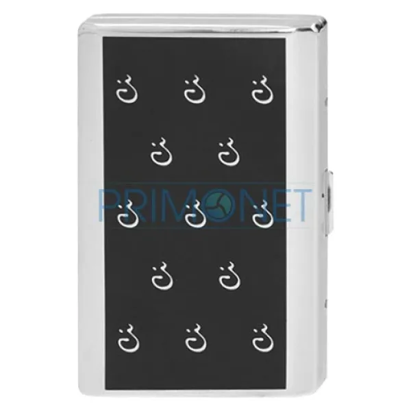 286014 Tabachera Caseti Chrome Black Logo