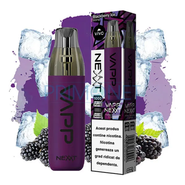 Mini narghilea VIVO Nexxt Blackberry Ice (20 mg) 1000 pufuri