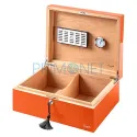 Humidor trabucuri Caseti Paris Orange cu exterior portocaliu lucios