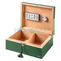 Humidor pentru trabucuri marca Caseti Paris Green cu exterior lacuit