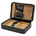 Humidor calatorie pentru 5 trabucuri Passatore Black din piele naturala neagra