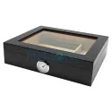 Set humidor pentru trabucuri Angelo Black cu scrumiera si bricheta incluse