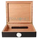 Humidor trabucuri Germanus Black din lemn de cedru cu exterior negru