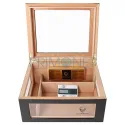 Humidor pentru trabucuri din lemn de cedru marca Germanus Deluxe Black