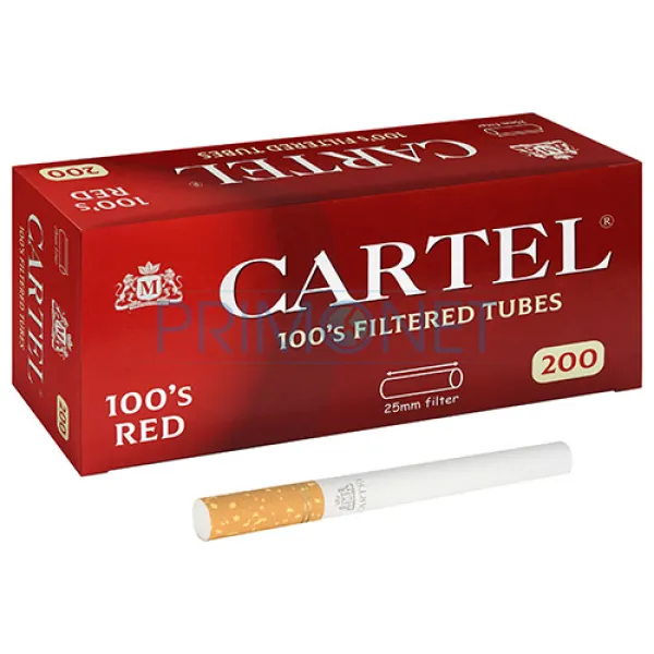 Tuburi Tigari Cartel Red 100 MM (24 mm) 200