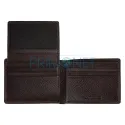 Portofel confectionat din piele naturala de culoare maro inchis marca Zippo original