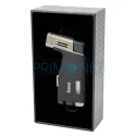 Bricheta pentru trabuc cu 2 arzatoare Ronson Breeze Black Crackle cu punch