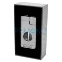Bricheta metalica pentru trabuc Ronson Thunder Grey cu cutter in forma de v