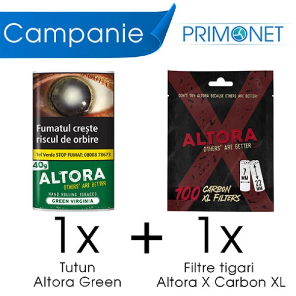 Campanie 1 x Altora Green (40g) + 1 x filtre tigari Altora X