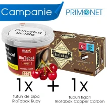 Campanie 1 x tutun RioTabak Ruby (cirese) 100g (T&T) + 1 x RioTabak Copper XL Carbon (200)