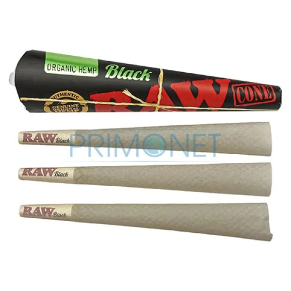 Conuri RAW Black Organic King Size (3) 110 mm