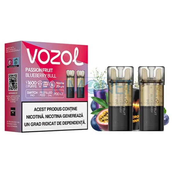 Cartus Vozol Switch Pro Passion Fruit Blueberry Bull (2 bucati)