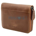 Portofel maro din piele naturala cu set de carti de poker si creion de scris incluse Melia Classic Brown