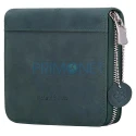 Portofel deluxe Melia Forest Green confectionat manual din piele naturala cu seturi de carti de joc