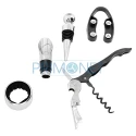 Set cu 5 accesorii pentru vin DM12 Merlot cu suport in forma de sticla