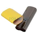 Etui trabucuri Angelo  Yellow din piele ecologica de culoare galbena