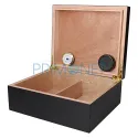 Humidor pentru trabucuri Angelo Black Gold din lemn de cedru si mdf