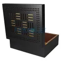 Humidor pentru trabucuri Angelo Black Gold din lemn de cedru si mdf