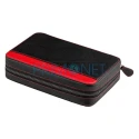 Humidor de trabucuri portabil din piele naturala confectionat manual Crown & Tiger Cuba Red