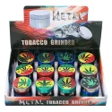 Grinder confectionat din metal de calitate pentru tutun marca DM 19 Rasta Leaf
