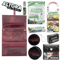 Borseta Altora Red Velvet confectionata manual din piele naturala cu accesorii incluse