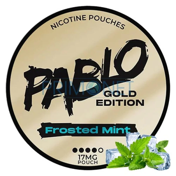 Cutie cu 20 pouch-uri cu nicotina de 17 mg Pablo Gold Edition Frosted Mint