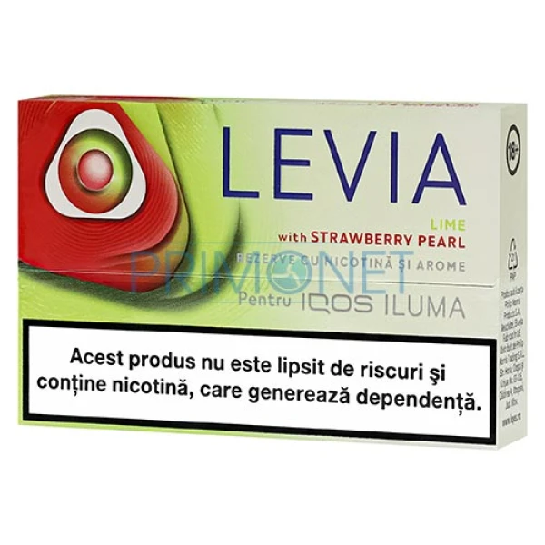 Pachet cu 20 rezerve Terea Levia Lime with Strawberry Pearl cu click cu aroma de capsune