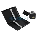 Set cadou Gentelo 4 Gold Leaf cu tabachera metalica si bricheta pe benzina