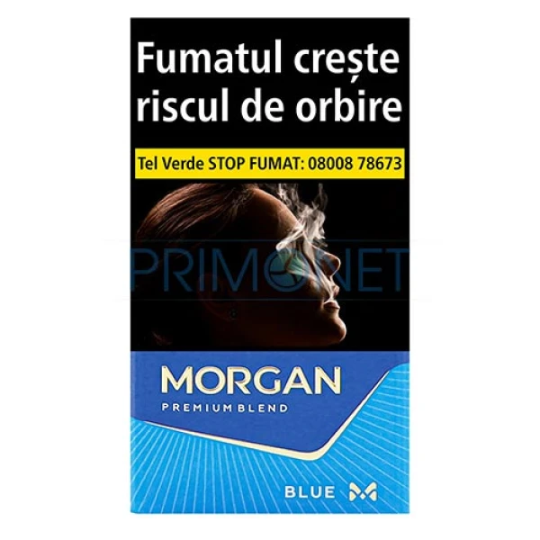 Pachet cu 20 tigarete lungi Morgan Blue 100's
