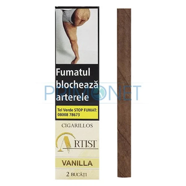 Pachet cu 2 tigari de foi aromate marca Artist Vanilla cu aroma de vanilie