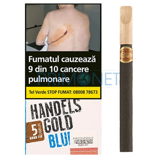 Tigari de foi Handelsgold Wood Tip Blue 26g (ciocolata) 5
