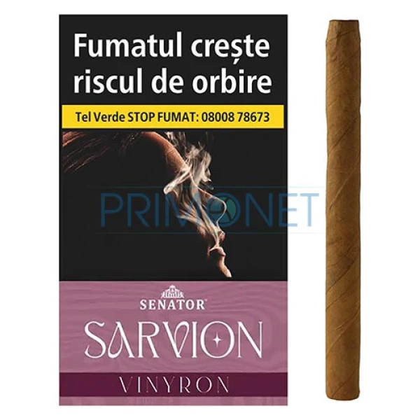 Tigari de foi aromate Senator Sarvion Vinyron in pachet de 10 tigari cu aroma de struguri