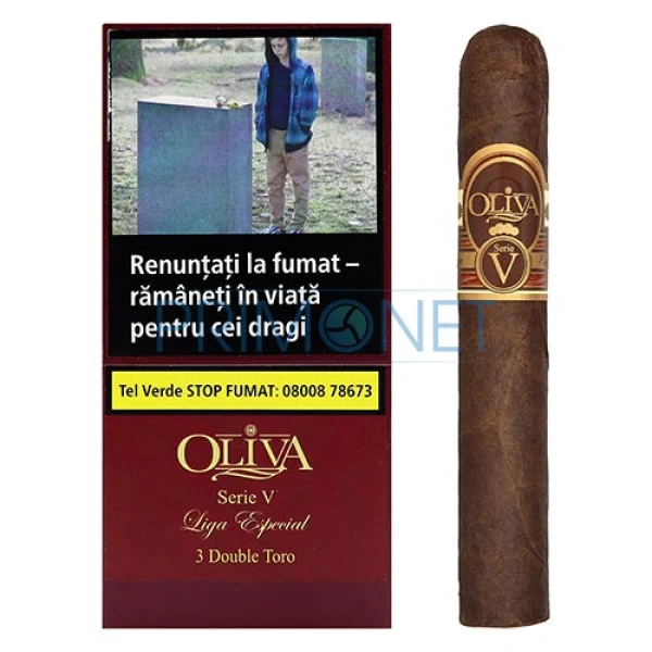 Pachet cu 3 trabucuri de tarie medie Oliva Serie V Liga Especial Double Toro