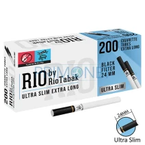 Tuburi tigari RIO Black Ultra Slim Extra Long (24 mm) 200