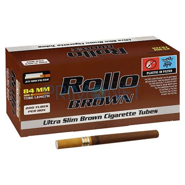 Tuburi tigari Rollo Brown Ultra Slim Extra (25 mm) 200