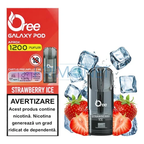 Capsula cu 1200 pufuri Oree Galaxy Strawberry Ice cu nicotina de 17MG
