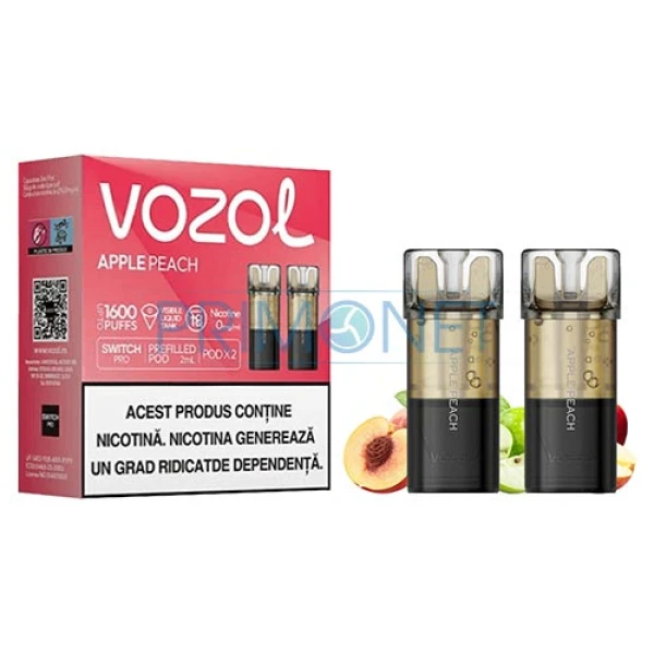 Cartus Vozol fara nicotina Apple Peach (2 bucati)