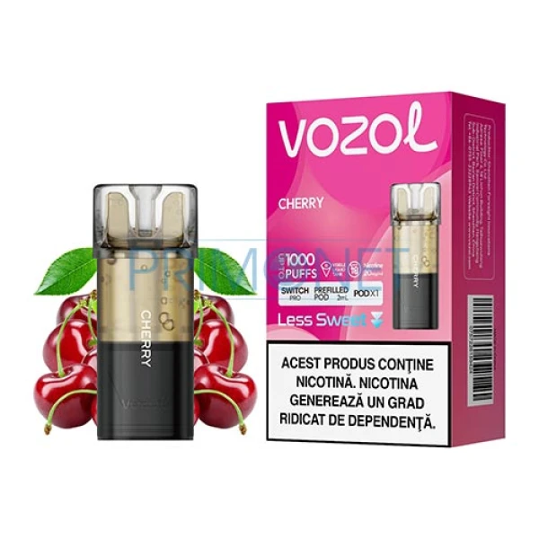 Pachet cu 1 cartus rezerva Vozol Switch Pro Cherry cu aroma de cirese coapte