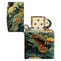 Bricheta Zippo Dragon Fusion originala cu benzina cu model pe toata suprafata