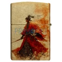 Bricheta metalica Zippo Dragon Samurai cu benzina rezistenta la vant