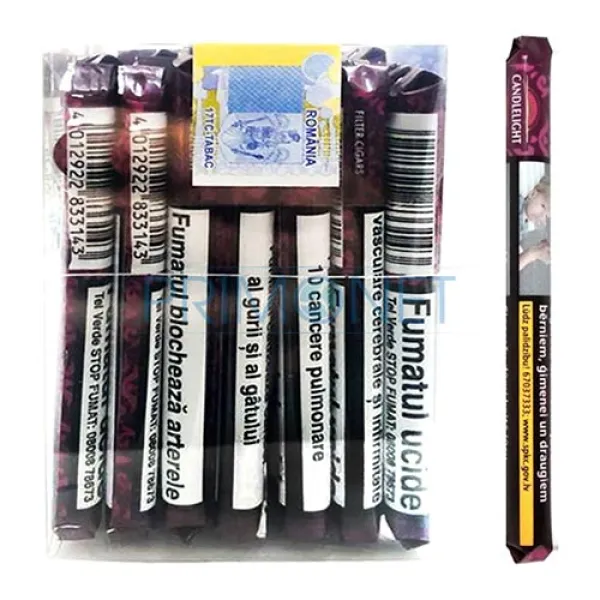 Tigari de Foi Candlelight Red Filter 77g (cirese) 50 Tigari de Foi Candlelight Red Filter 77g (cirese) 50